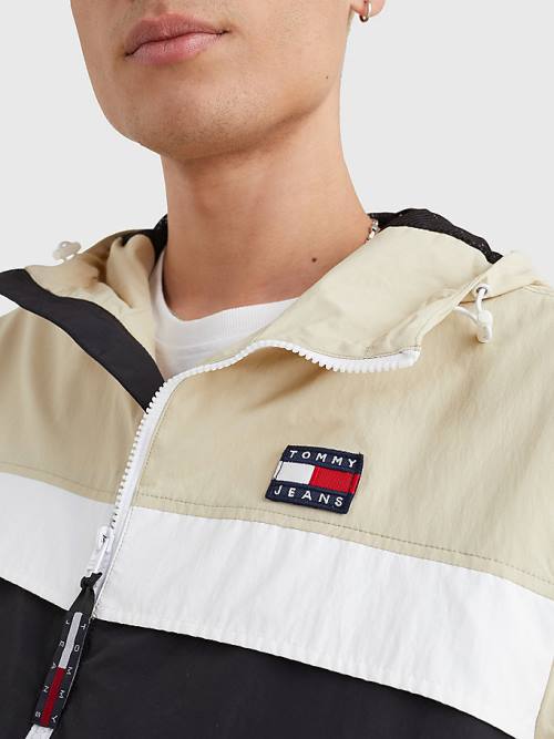 Muške Tommy Hilfiger Badge Chicago Windbreaker Jakna Crna | TH296PDF