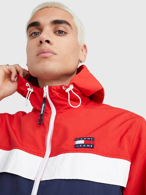 Muške Tommy Hilfiger Badge Chicago Windbreaker Jakna Plava | TH960QWB