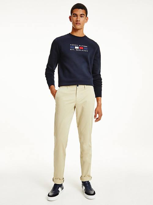 Muške Tommy Hilfiger Bleecker Satin Slim Fit Chinos Pantalone Kaki | TH762JCP