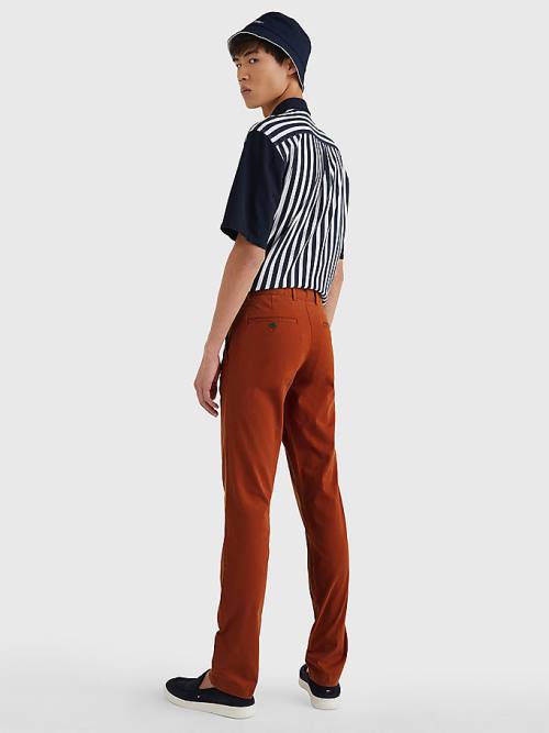 Muške Tommy Hilfiger Bleecker Satin Slim Fit Chinos Pantalone Crveni | TH906NJC