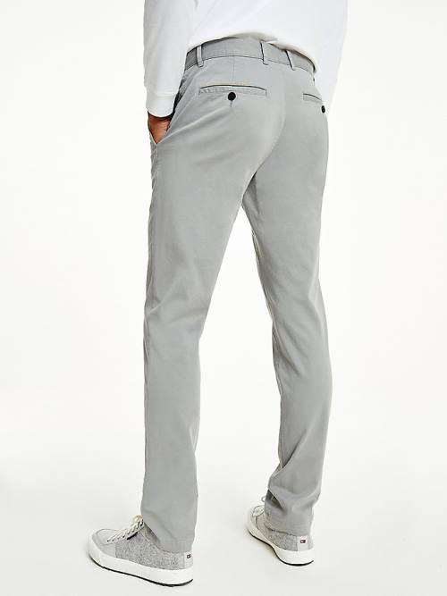 Muške Tommy Hilfiger Bleecker Satin Slim Fit Chinos Pantalone Siva | TH942QEK