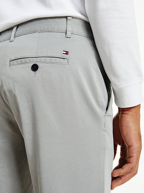 Muške Tommy Hilfiger Bleecker Satin Slim Fit Chinos Pantalone Siva | TH942QEK