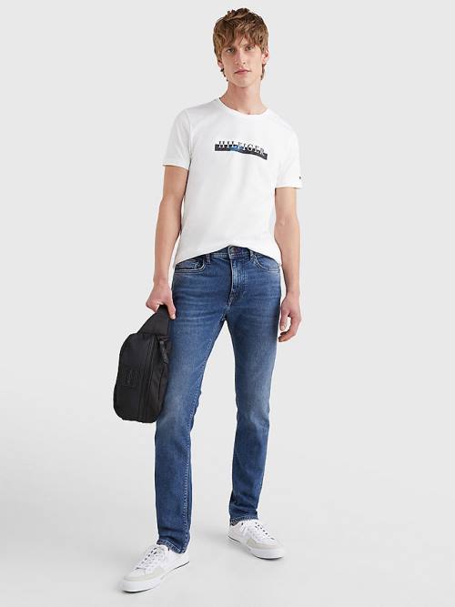 Muške Tommy Hilfiger Bleecker Slim Faded Farmerke Denim Plava | TH480XSL