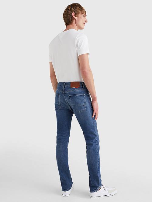 Muške Tommy Hilfiger Bleecker Slim Faded Farmerke Denim Plava | TH480XSL