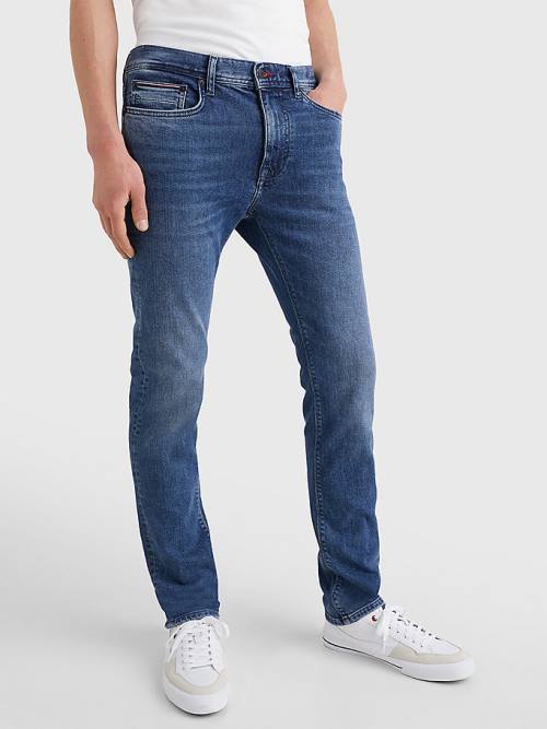 Muške Tommy Hilfiger Bleecker Slim Faded Farmerke Denim Plava | TH480XSL