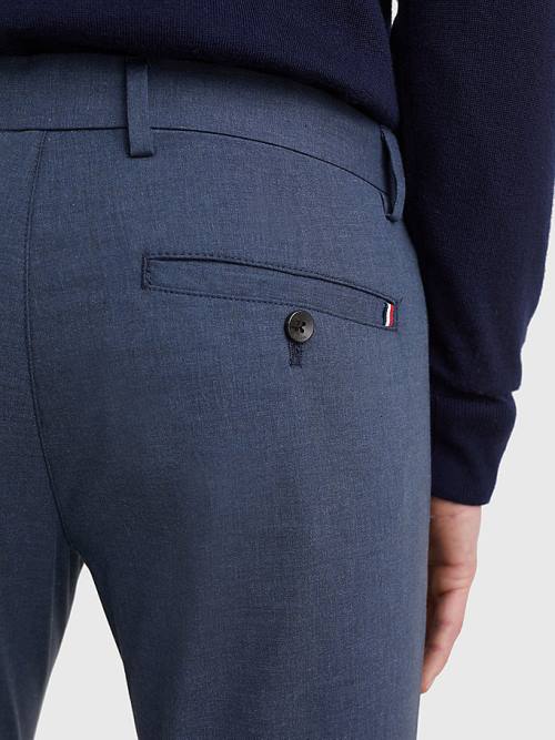 Muške Tommy Hilfiger Bleecker Wool Look Slim Fit Pantalone Plava | TH106BYV