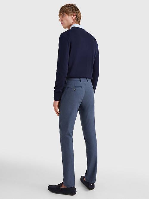 Muške Tommy Hilfiger Bleecker Wool Look Slim Fit Pantalone Plava | TH106BYV