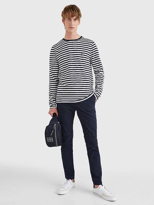 Muške Tommy Hilfiger Breton Stripe Long Sleeve Majice Plava | TH317TBZ