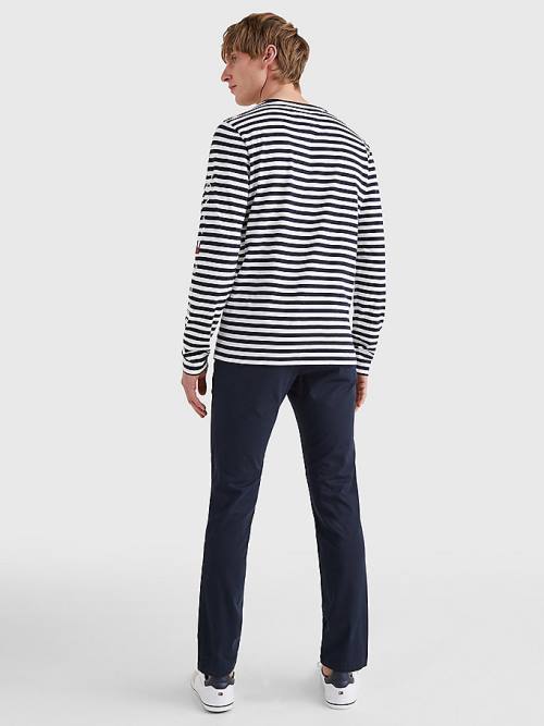 Muške Tommy Hilfiger Breton Stripe Long Sleeve Majice Plava | TH317TBZ