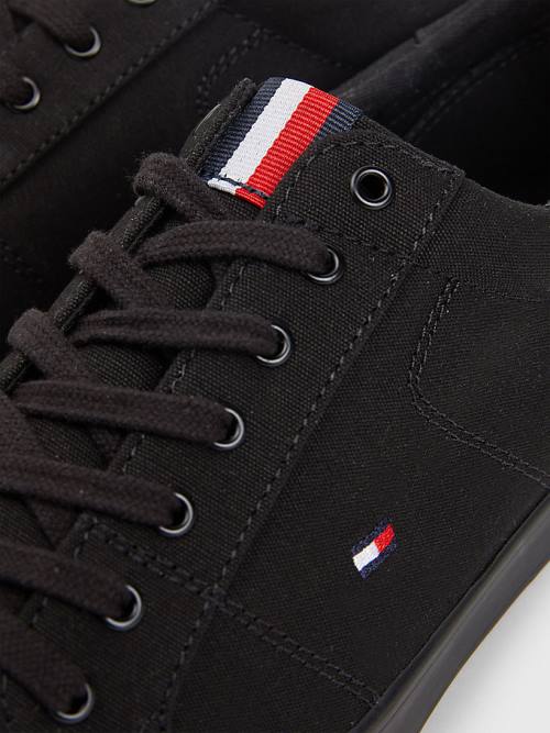 Muške Tommy Hilfiger Canvas Lace Up Patike Crna | TH824HOY