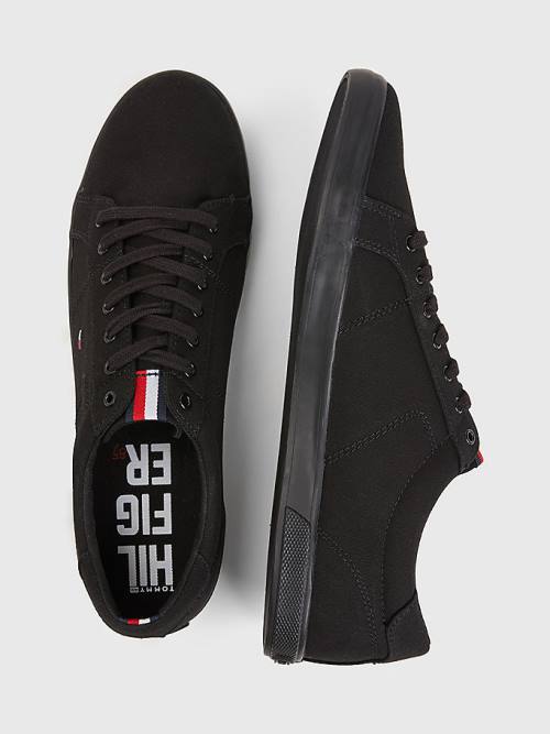 Muške Tommy Hilfiger Canvas Lace Up Patike Crna | TH824HOY