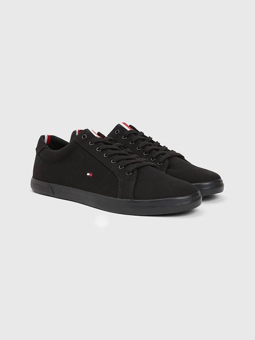 Muške Tommy Hilfiger Canvas Lace Up Patike Crna | TH824HOY