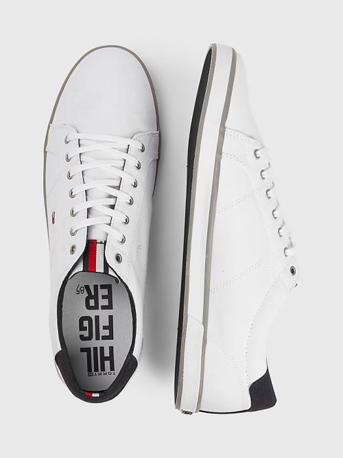 Muške Tommy Hilfiger Canvas Lace Up Patike Bela | TH895OGN