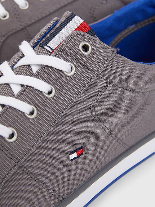 Muške Tommy Hilfiger Canvas Lace Up Patike Siva | TH987RKE