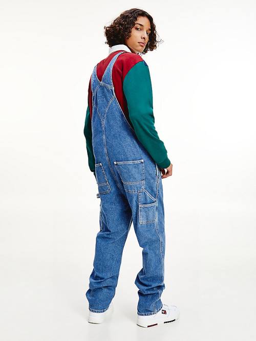 Muške Tommy Hilfiger Carpenter Denim Dungarees Farmerke Denim Plava | TH104ECO