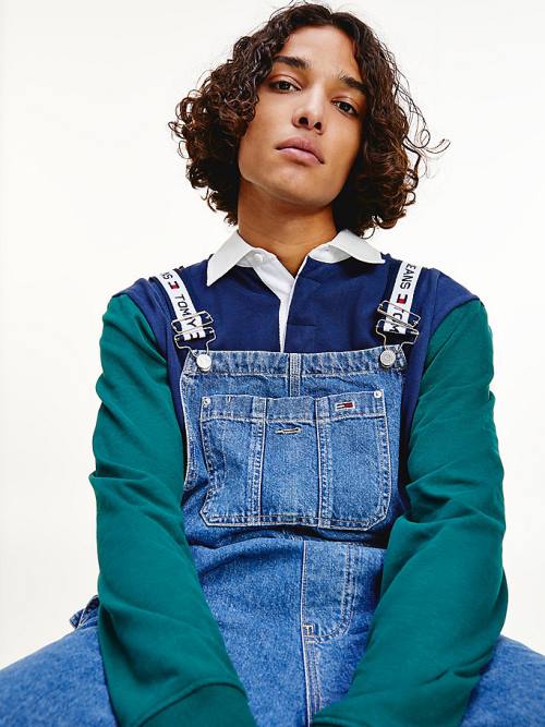 Muške Tommy Hilfiger Carpenter Denim Dungarees Farmerke Denim Plava | TH104ECO