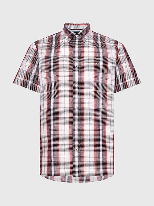 Muške Tommy Hilfiger Check Short Sleeve Regular Fit Košulje Crveni | TH812AQW