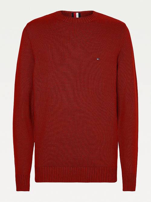 Muške Tommy Hilfiger Chunky Knit Crew Neck Jumper Džemper Crveni | TH876LUH