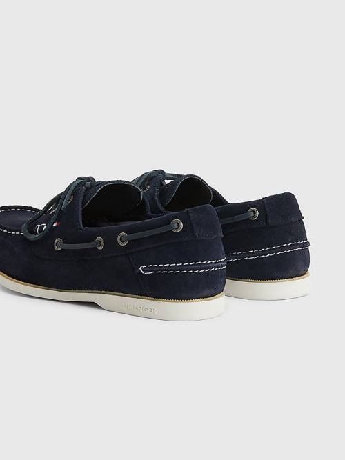 Muške Tommy Hilfiger Classic Suede Boat Casual Cipele Plava | TH345KLU