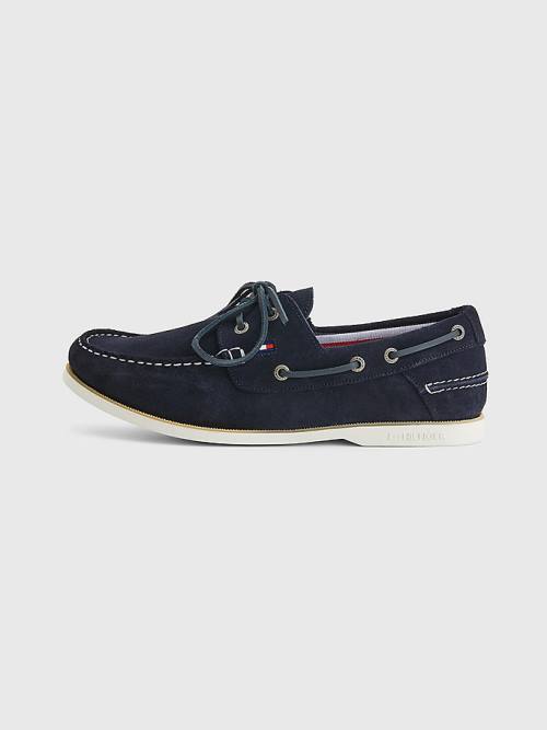 Muške Tommy Hilfiger Classic Suede Boat Casual Cipele Plava | TH345KLU