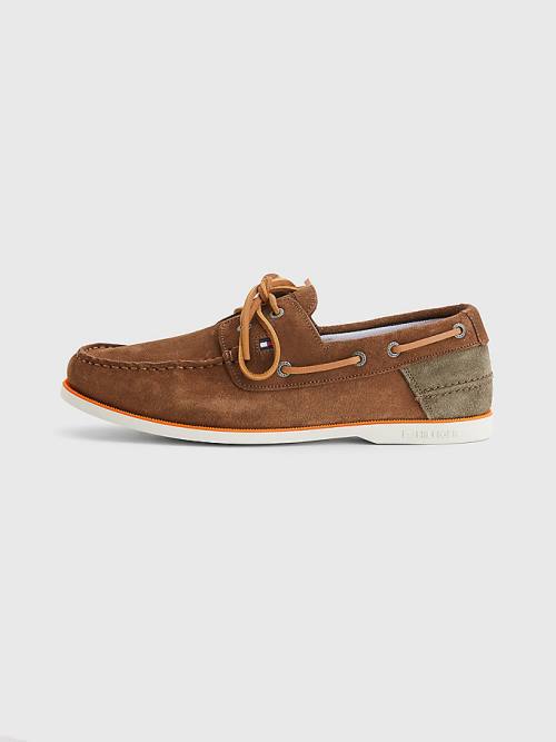 Muške Tommy Hilfiger Classic Suede Boat Casual Cipele Bež | TH438MRS