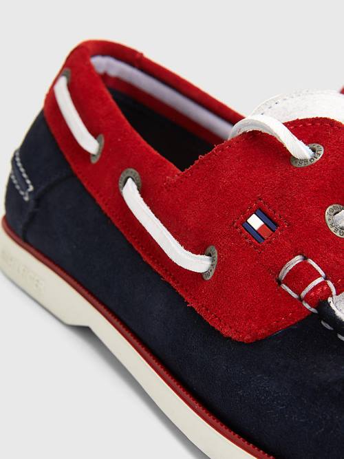 Muške Tommy Hilfiger Classic Suede Boat Casual Cipele Plava | TH498TWY