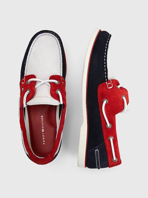 Muške Tommy Hilfiger Classic Suede Boat Casual Cipele Plava | TH498TWY