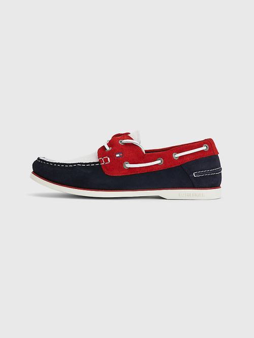 Muške Tommy Hilfiger Classic Suede Boat Casual Cipele Plava | TH498TWY