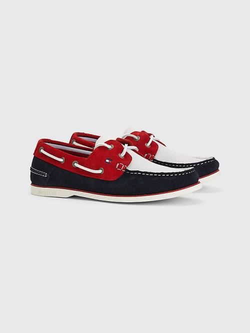 Muške Tommy Hilfiger Classic Suede Boat Casual Cipele Plava | TH498TWY