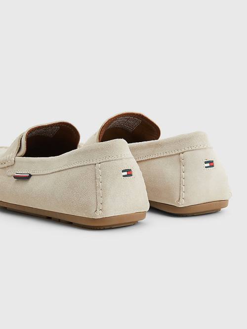 Muške Tommy Hilfiger Classic Suede Driving Casual Cipele Bež | TH736IWL