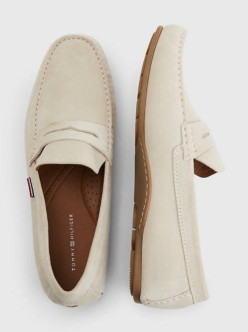 Muške Tommy Hilfiger Classic Suede Driving Casual Cipele Bež | TH736IWL