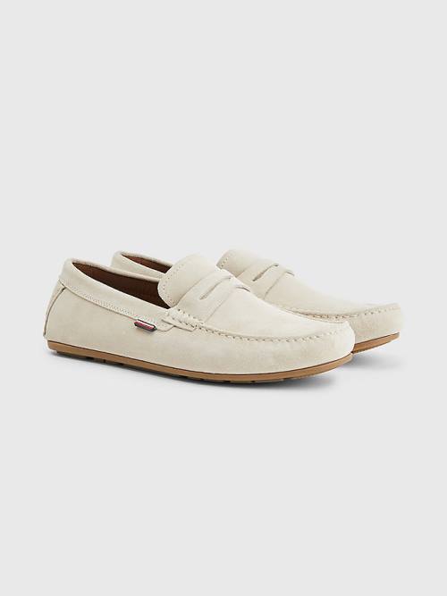 Muške Tommy Hilfiger Classic Suede Driving Casual Cipele Bež | TH736IWL