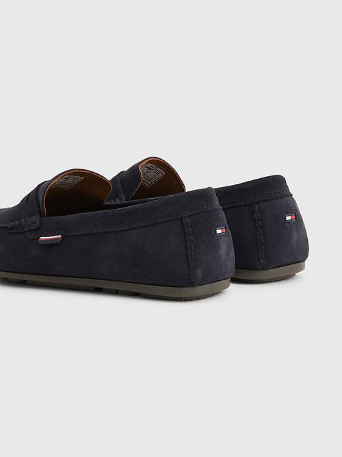 Muške Tommy Hilfiger Classic Suede Driving Casual Cipele Plava | TH950KTX