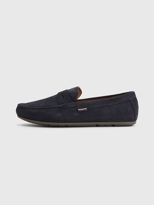 Muške Tommy Hilfiger Classic Suede Driving Casual Cipele Plava | TH950KTX