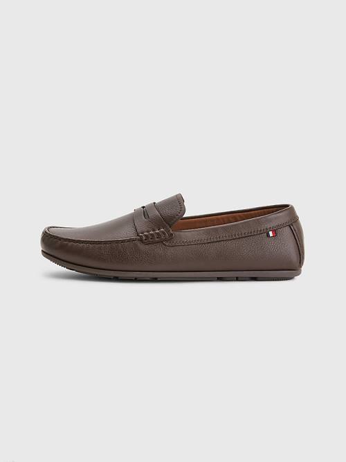 Muške Tommy Hilfiger Classics Leather Driving Svečane cipele Braon | TH250LFO