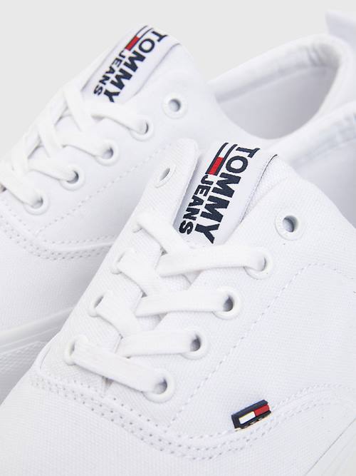 Muške Tommy Hilfiger Classics Low-Top Patike Bela | TH537AWN