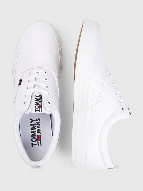 Muške Tommy Hilfiger Classics Low-Top Patike Bela | TH537AWN