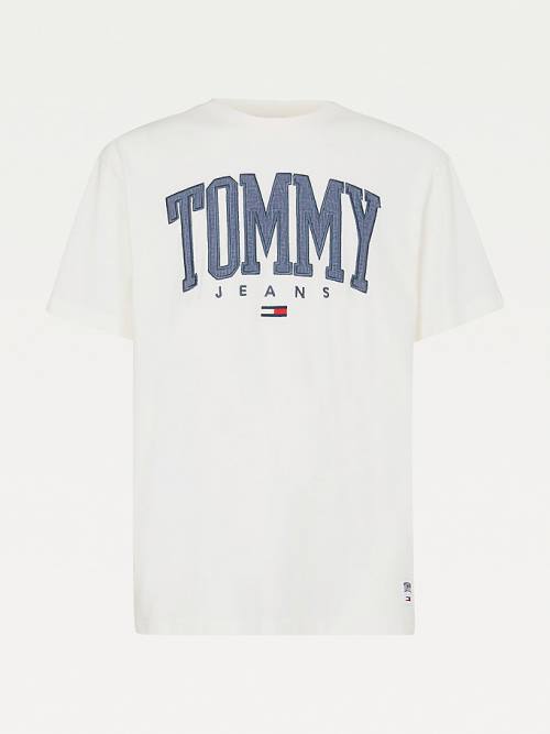 Muške Tommy Hilfiger College Bold Logo Classic Majice Bela | TH241WGB