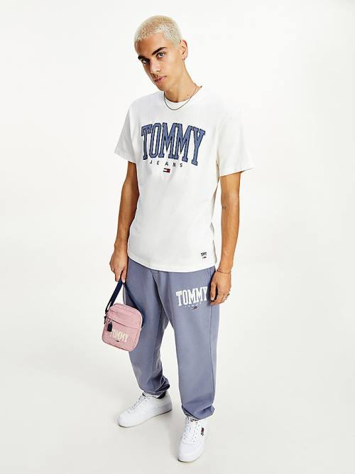 Muške Tommy Hilfiger College Bold Logo Classic Majice Bela | TH241WGB