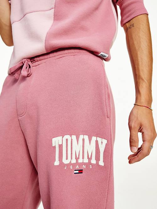 Muške Tommy Hilfiger College Organic Cotton Blend Joggers Pantalone Roza | TH680YGM