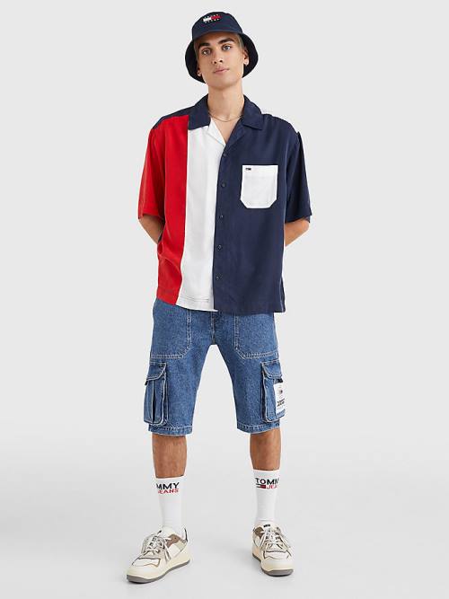 Muške Tommy Hilfiger Colour-Blocked Camp Košulje Plava | TH052SPV