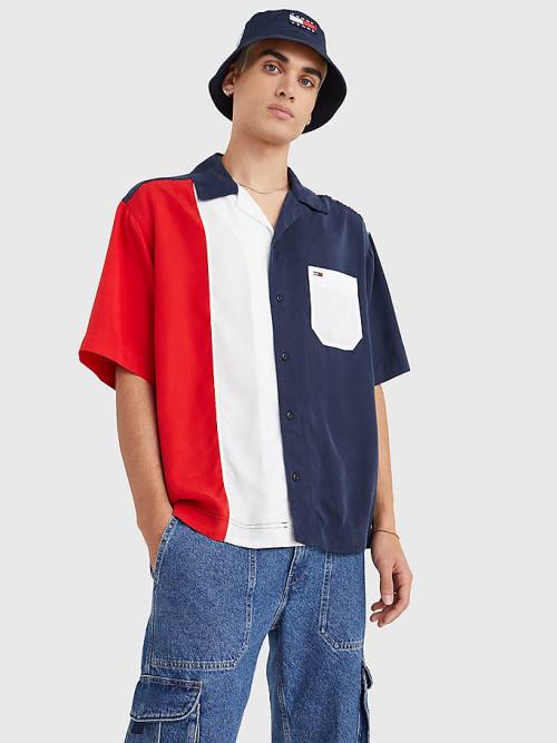 Muške Tommy Hilfiger Colour-Blocked Camp Košulje Plava | TH052SPV