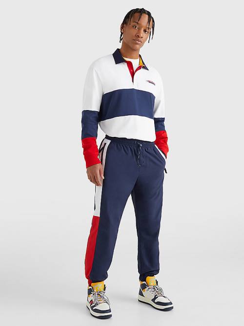 Muške Tommy Hilfiger Colour-Blocked Cuffed Joggers Pantalone Plava | TH984WUK