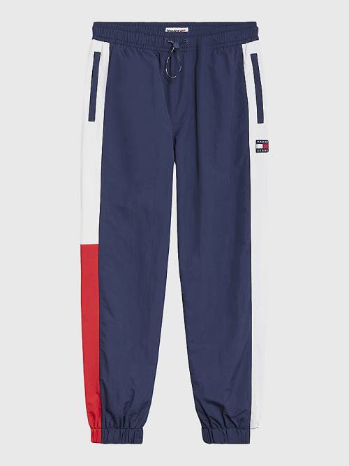 Muške Tommy Hilfiger Colour-Blocked Cuffed Joggers Pantalone Plava | TH984WUK