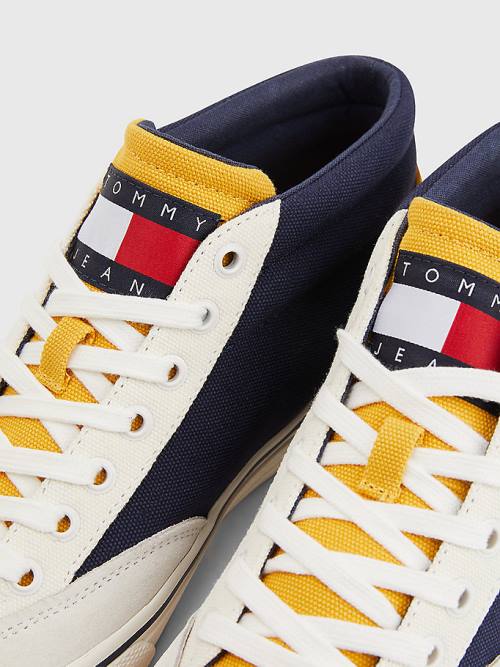 Muške Tommy Hilfiger Colour-Blocked Mid Top Patike Plava | TH386PMS