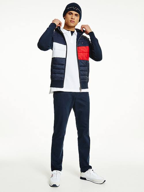 Muške Tommy Hilfiger Colour-Blocked Padded Zip-Thru Duks Hoodie Plava | TH095CJK