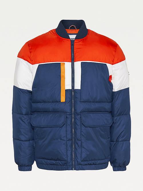 Muške Tommy Hilfiger Colour-Blocked Padded Bomber Jakna Plava | TH698AZM