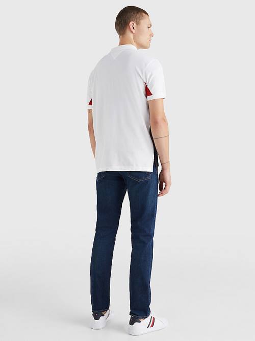 Muške Tommy Hilfiger Colour-Blocked Regular Fit Polo Majice Plava | TH463CTG