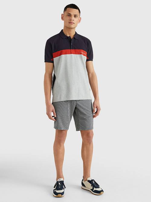 Muške Tommy Hilfiger Colour-Blocked Regular Fit Polo Majice Siva | TH970GKH