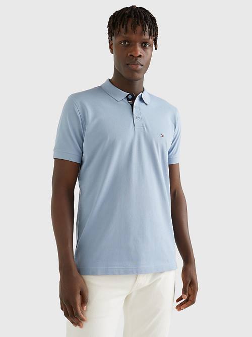 Muške Tommy Hilfiger Contrast Placket Regular Fit Polo Majice Plava | TH150XFU